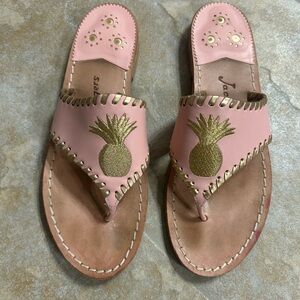 Jack Rogers Pink and Gold Pineapple Sandals